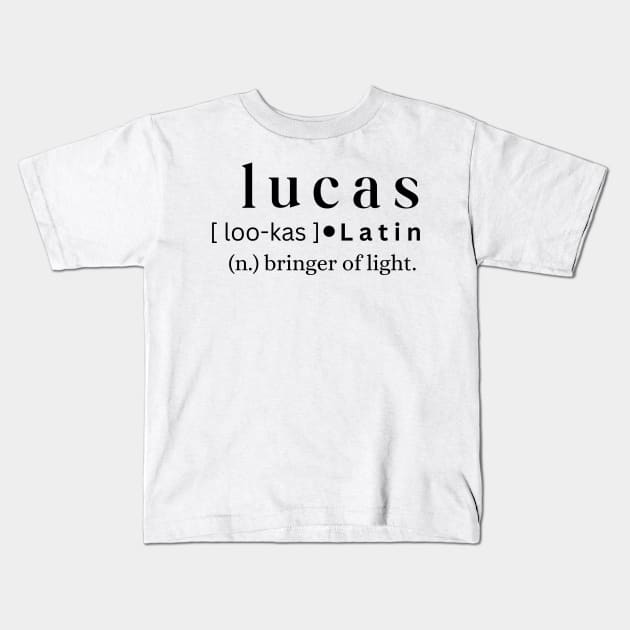 Lucas Kids T-Shirt by MajesticWords